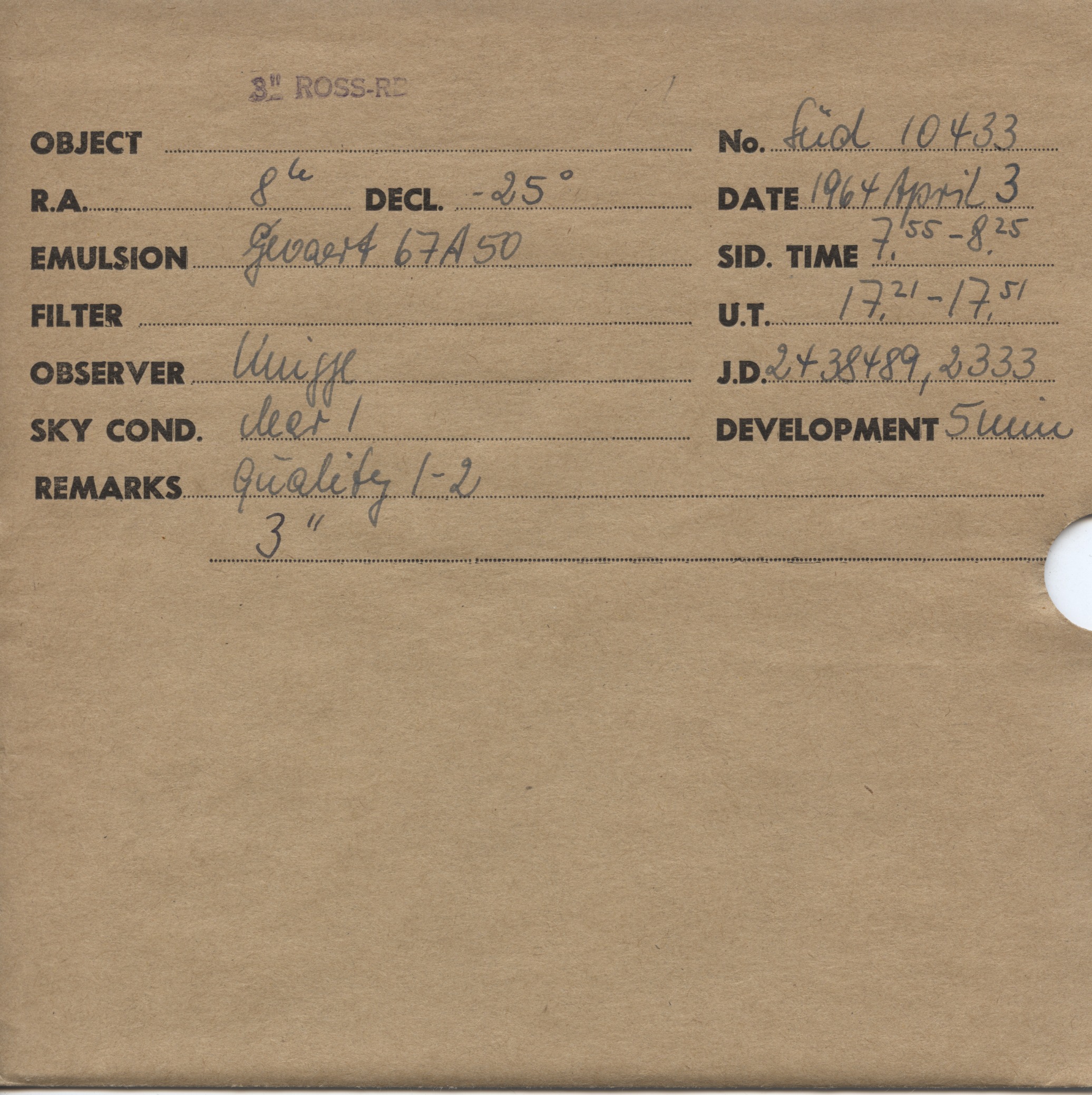 Plate envelope